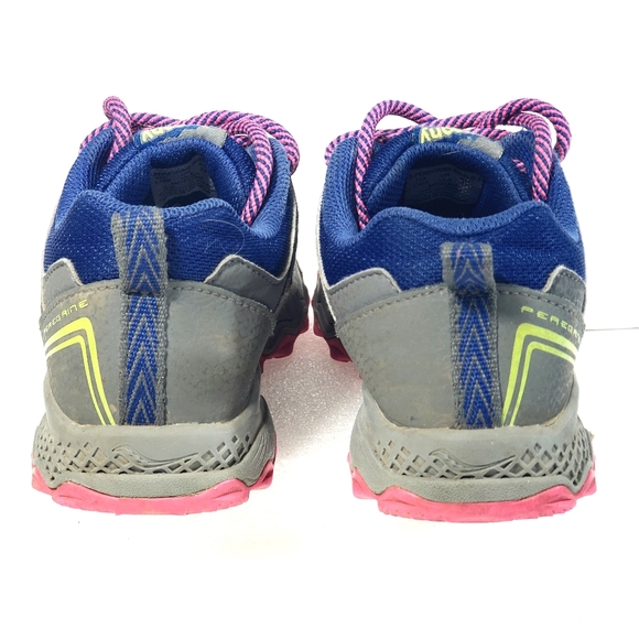 Saucony Peregrine Shield 2 Pink, Grey, Blue & Green Sneakers Shoes Size 1.5 - Picture 6 of 12